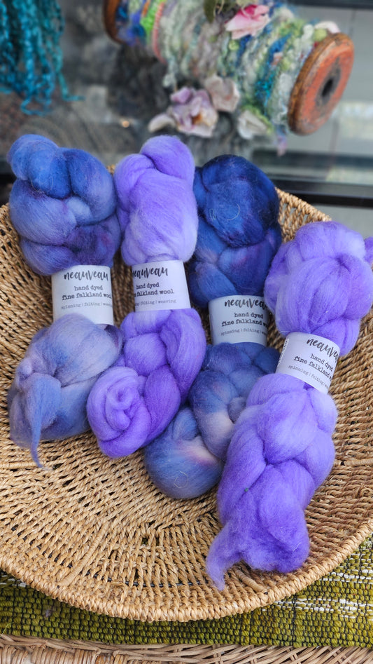 Caverns - hand dyed fine wool roving for felting and blending - 2 ounces | 57 grams