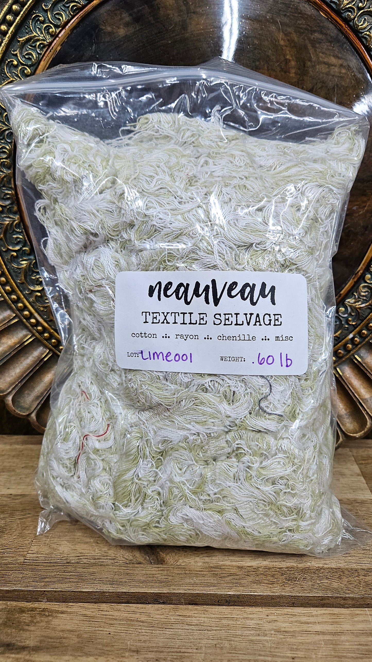 LIME TREE - shaggy fringe ribbon for tapestry weaving and fiber art - LIME001 (.6 lb)