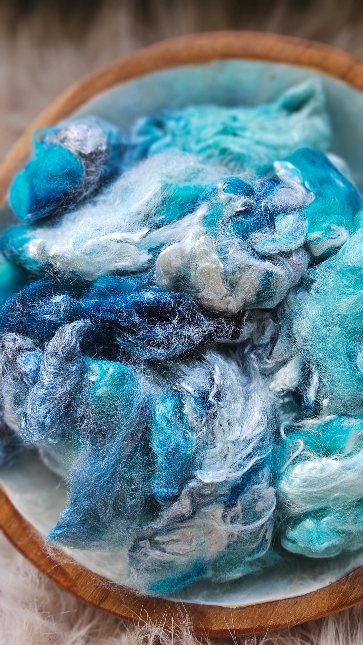 Summer Punch - hand-dyed fine wool and silky bamboo mill ends - 5 oz |  142 g