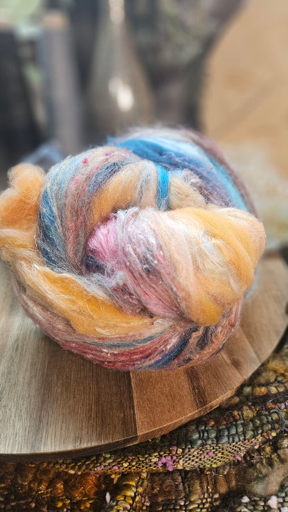 Shaniko Wool Silk Flax Neauveau Art Batt 900 - 3.7 oz
