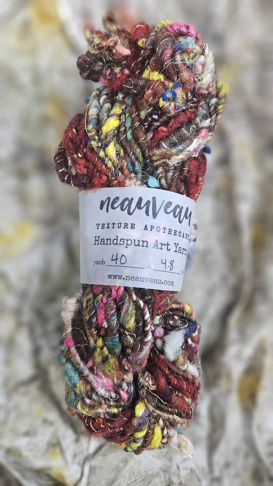 Handspun Bulky Art Yarn - Cinnamon Grove 05