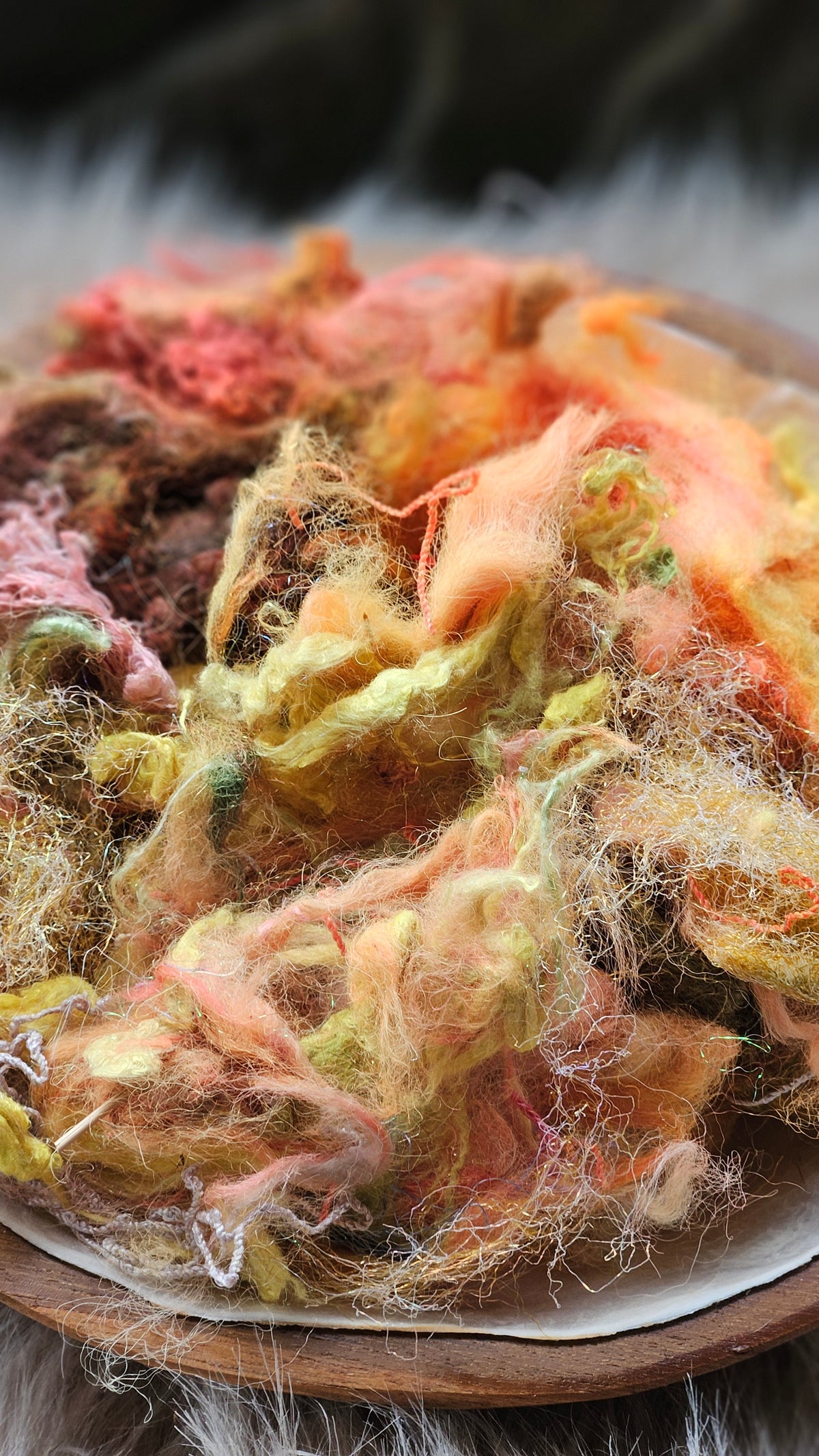 Halo and Honey - hand-dyed wool alpaca bamboo texture blend - 4 ounces | 114 grams
