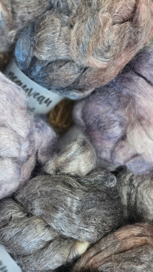 Titanium Pearl - wool bamboo roving for felting and blending - 2 ounces | 57 grams