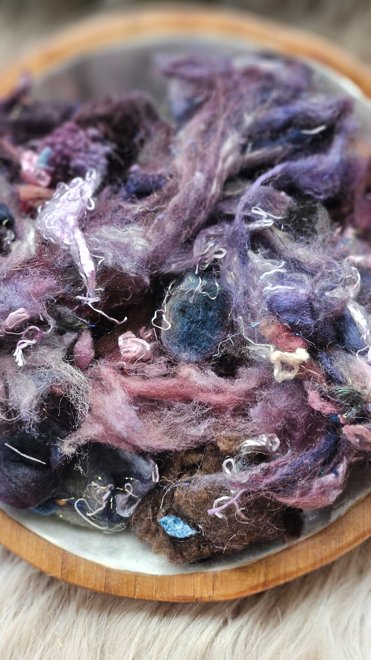 Blue Hour Truth - hand-dyed wool alpaca bamboo texture blend - 4 ounces | 114 grams