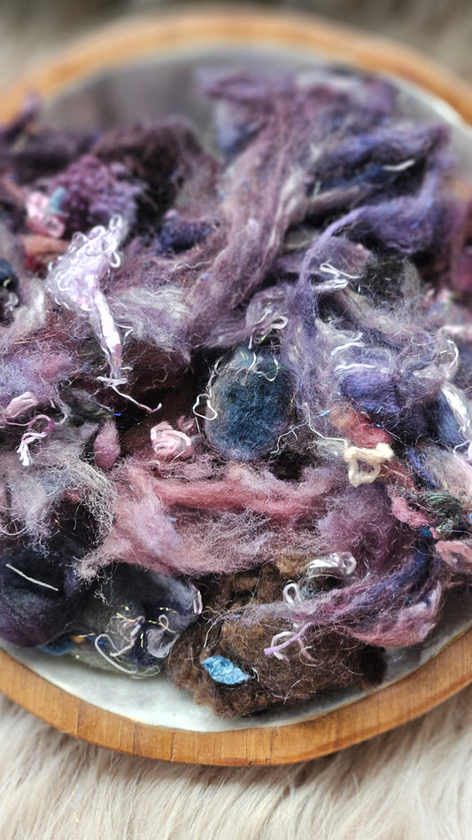 Blue Hour Truth - hand-dyed wool alpaca bamboo texture blend - 4 ounces | 114 grams