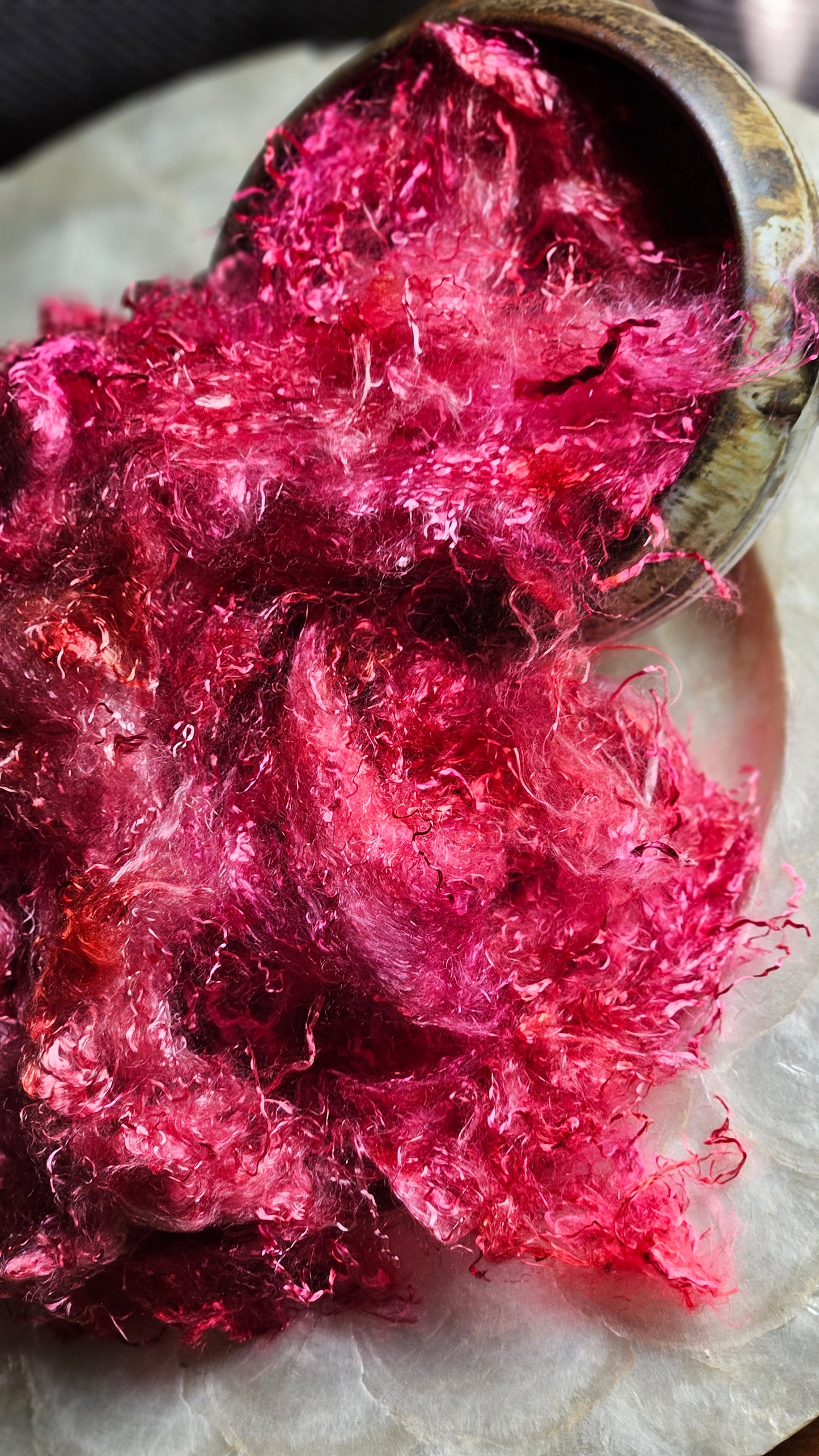 KUTNOHORITE - hand-dyed eucalyptus crimp faux-silk for art yarn embellishing, fiber blending, felting, and papermaking - 2 oz | 57 g