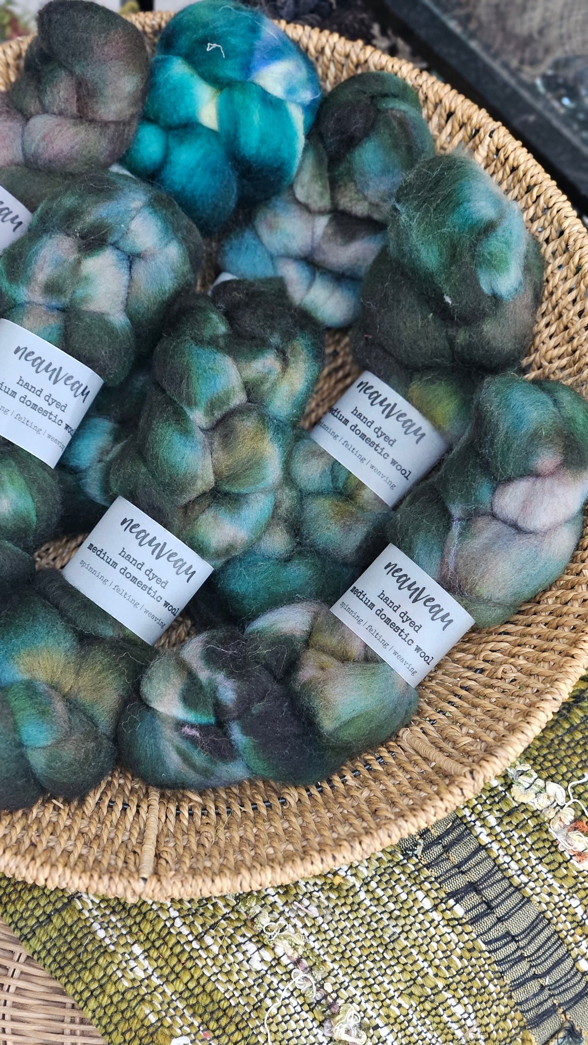 Mallard - hand dyed domestic wool roving for felting and blending - 2 ounces | 57 grams