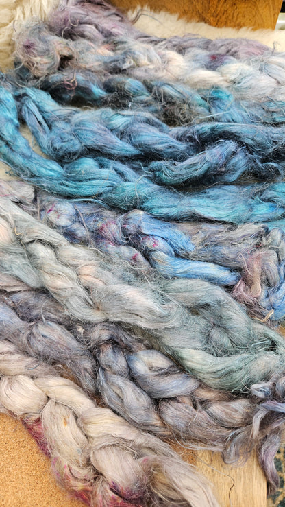 PSALTER - rare hand-dyed hemp top for carding into art batts - 2 ounces | 57 grams