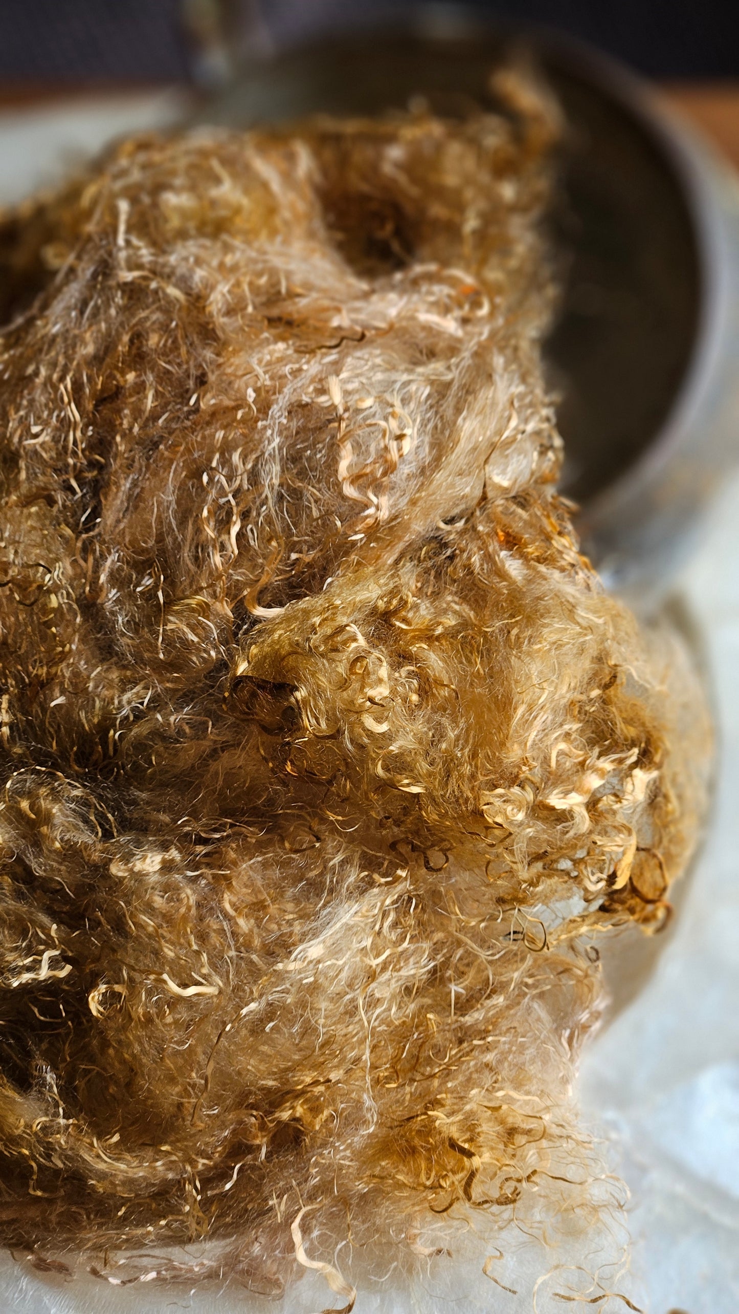 WULFENITE - hand-dyed eucalyptus crimp faux-silk for art yarn embellishing, fiber blending, felting, and papermaking - 2 oz | 57 g