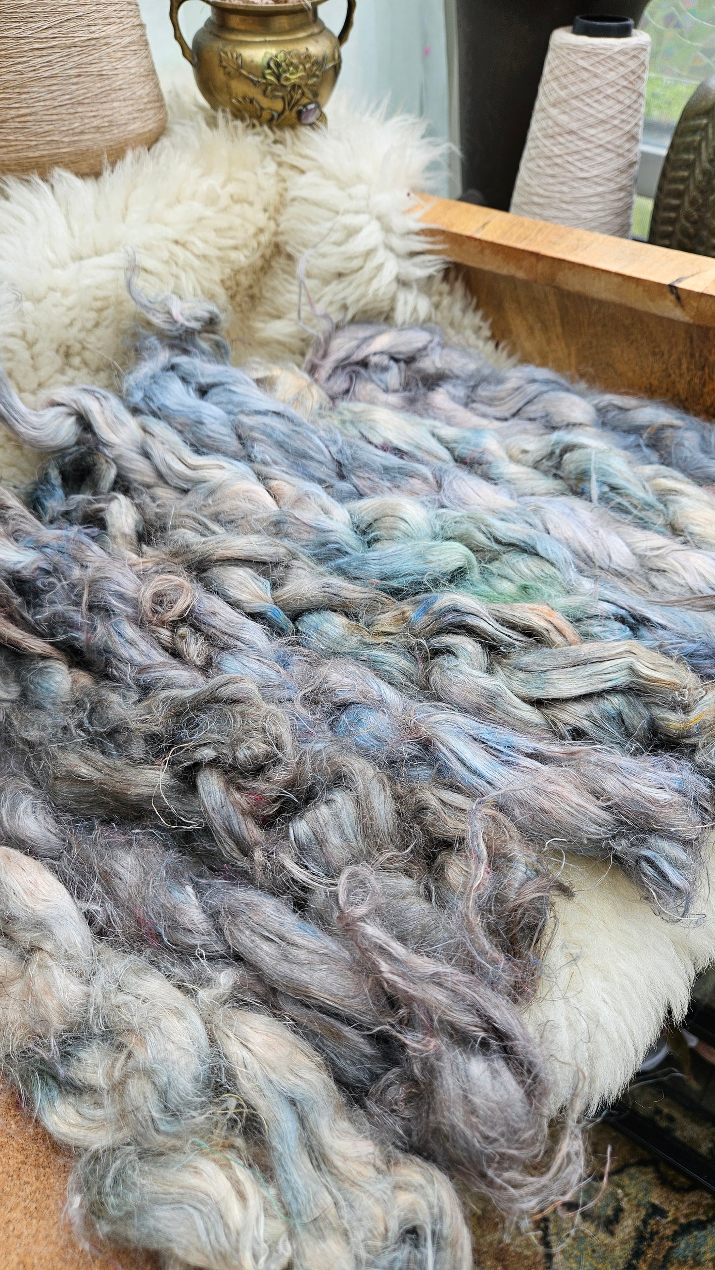 WYVERN Hand-Dyed Fine Hemp for fiber art, texture blending, and papermaking - 2 ounces | 57 grams