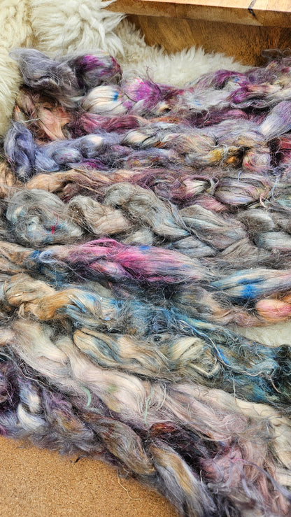 RELIQUARY - rare hand-dyed hemp top for carding into art batts - 2 ounces | 57 grams