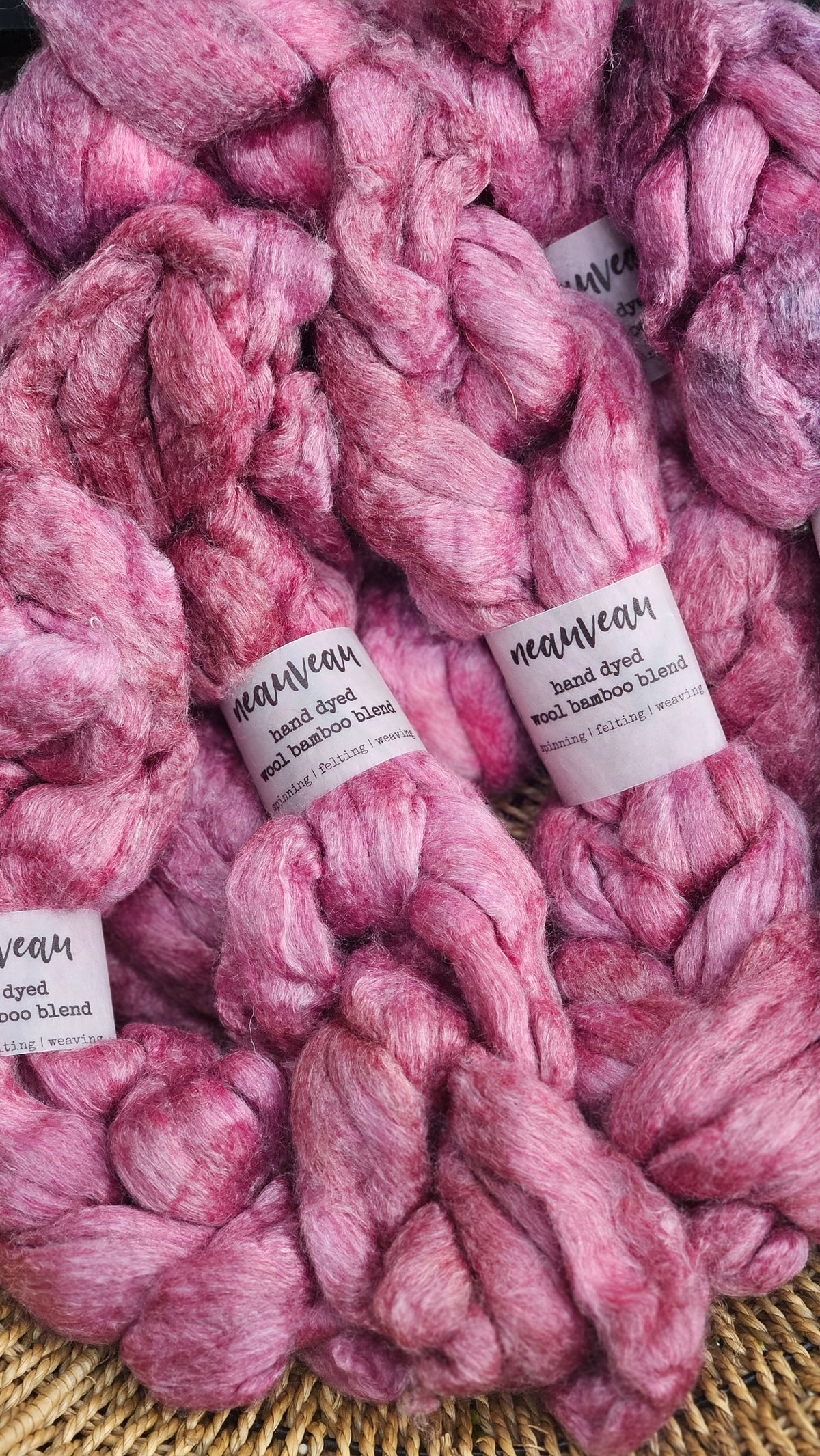 Berry Pearl - wool bamboo roving for felting and blending - 2 ounces | 57 grams