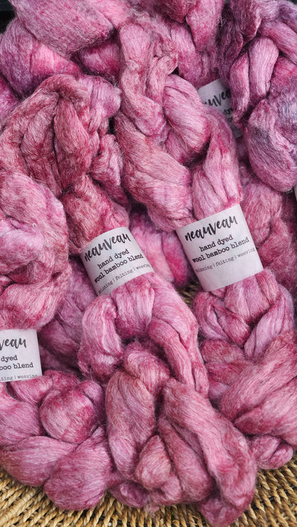 Berry Pearl - bamboo wool roving for felting and blending - 2 ounces | 57 grams