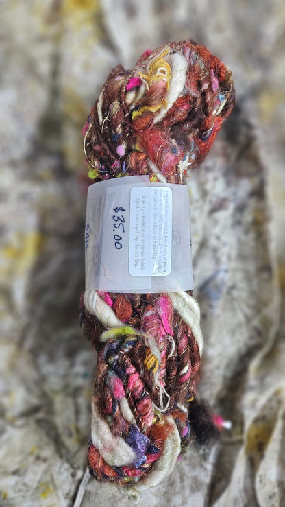 Handspun Bulky Art Yarn - Cinnamon Grove 07