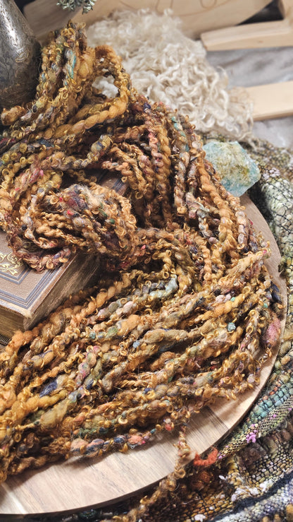 Handspun Bulky Art Yarn - 40 yards | 4.7 ounces - Botticelli Portrait 06