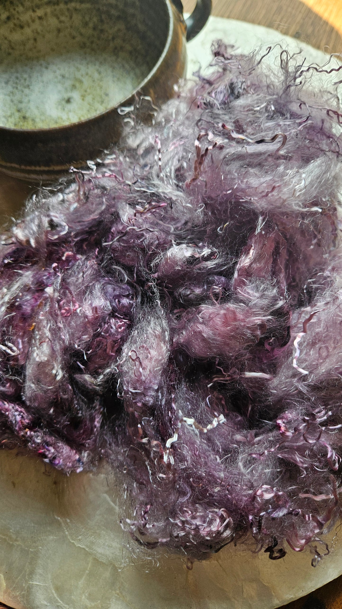 PURPURITE - hand-dyed eucalyptus crimp faux-silk for art yarn embellishing, fiber blending, felting, and papermaking - 2 oz | 57 g