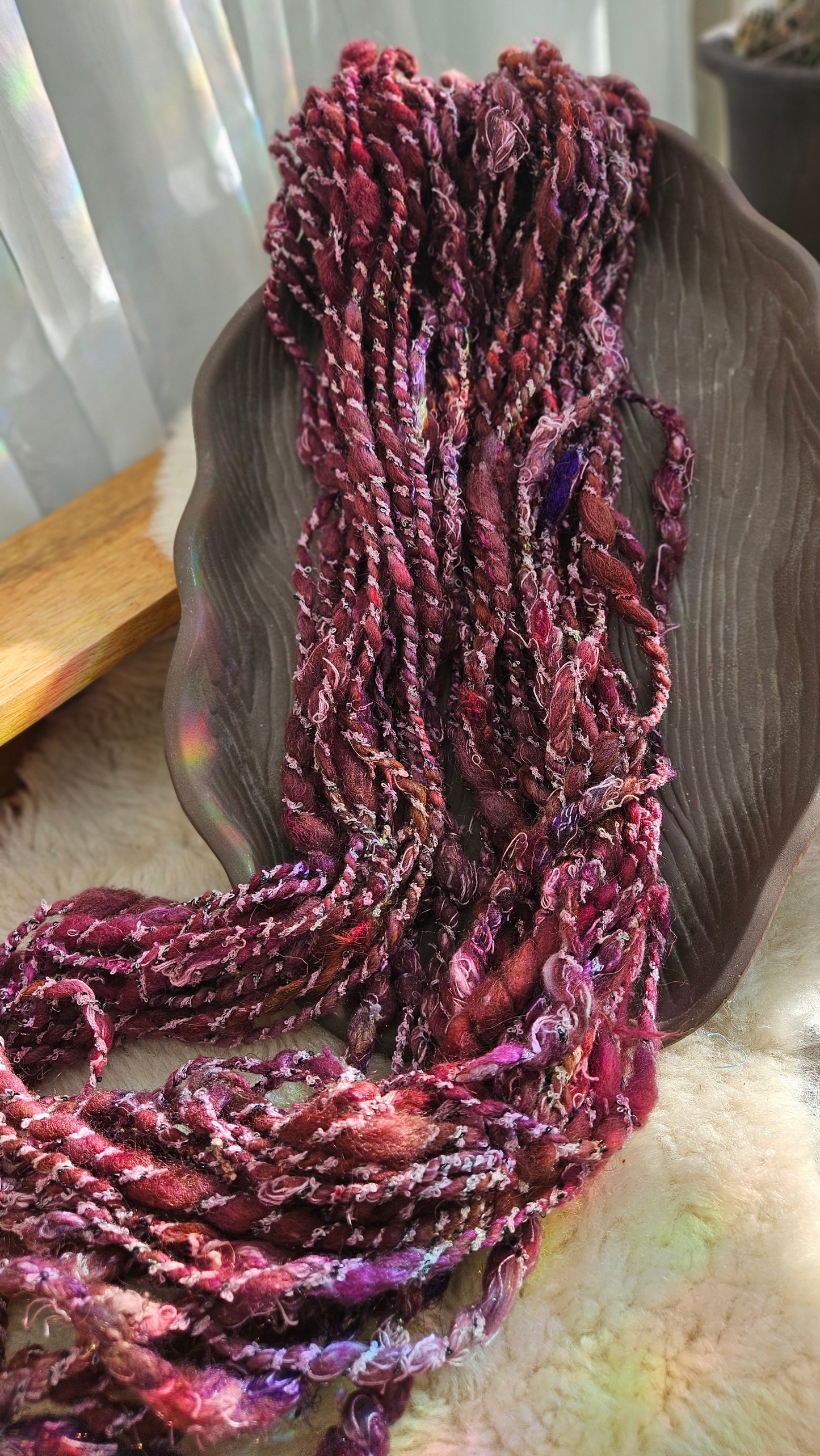 QUIET HEARTH - Bulky Handspun Art Yarn XL Skein - 40 yards | 3.6 ounces | 102 grams