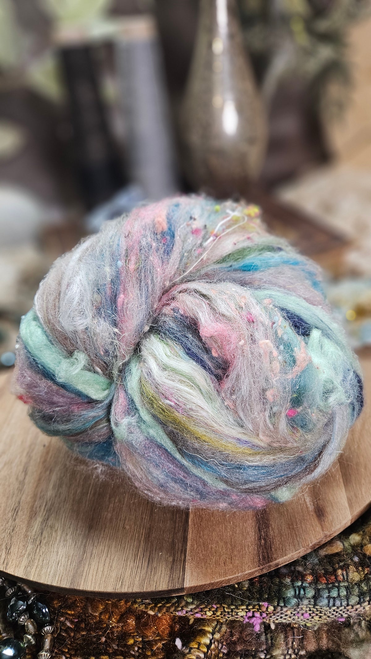 Shaniko Wool Silk Flax Neauveau Art Batt 910 - 3.4 oz