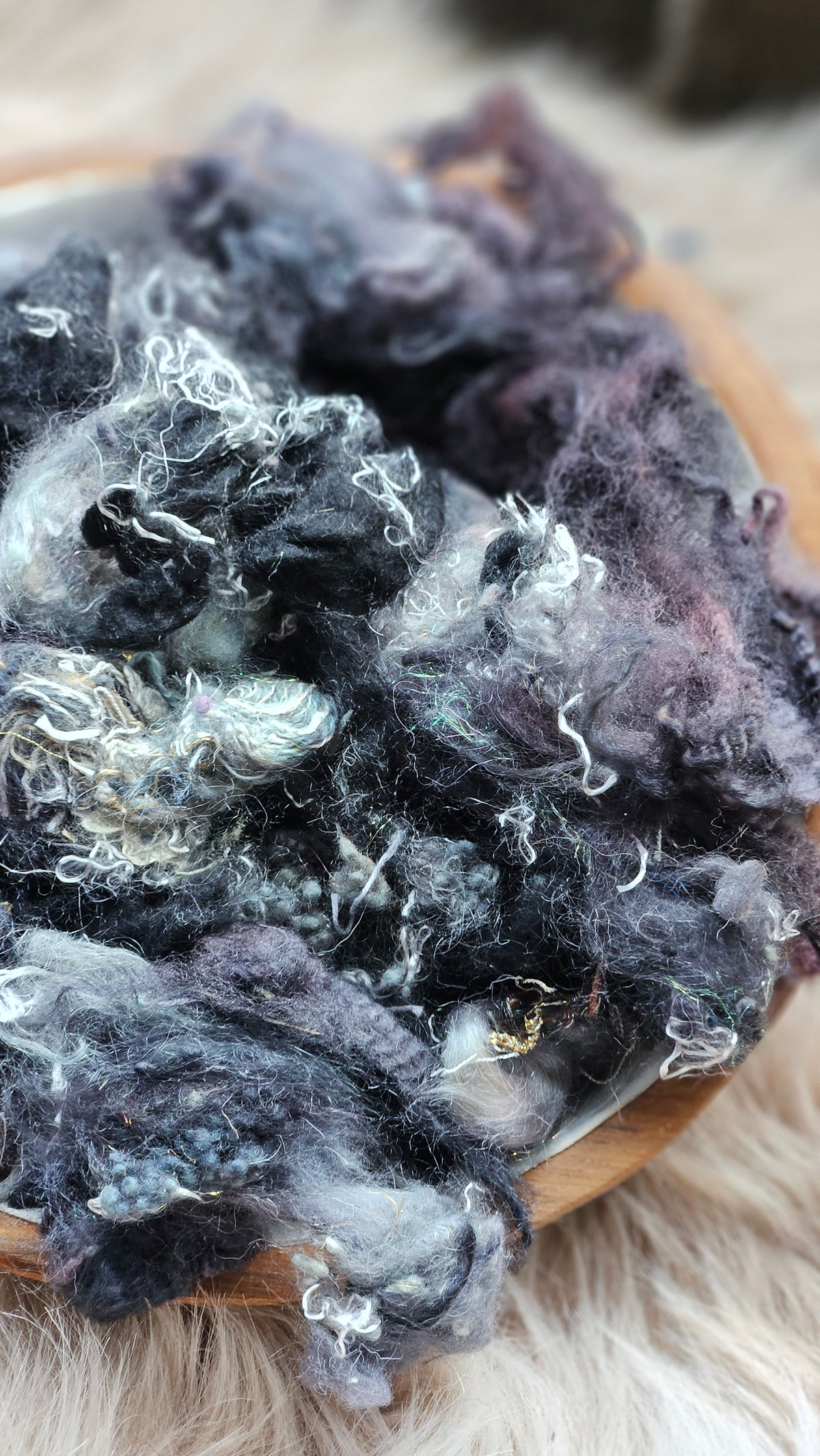 Dustlight - hand-dyed wool alpaca bamboo texture blend - 4 ounces | 114 grams