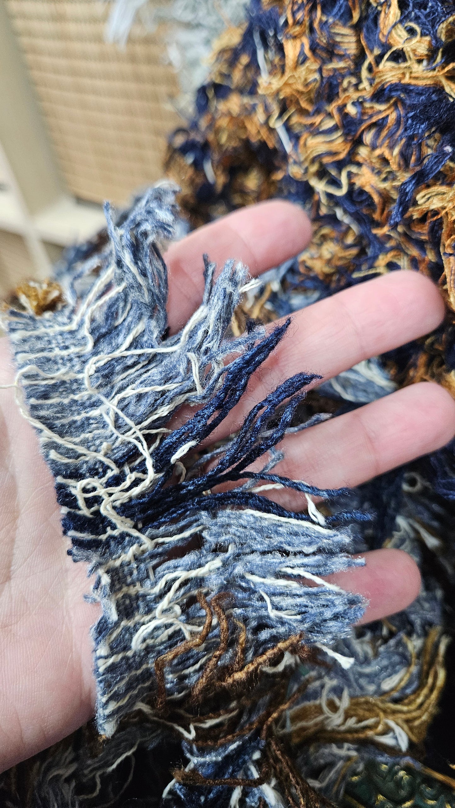 BULK 05 - shaggy fringe ribbon for tapestry weaving and fiber art - 4.5 POUNDS