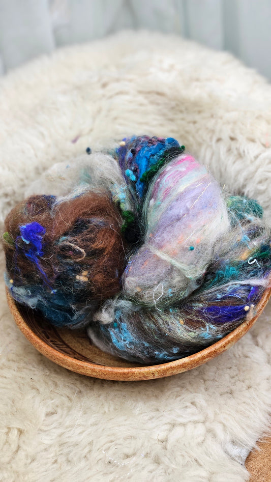 Luxe Layered Textured Art Batt - 018- 2 ounces | 57 grams