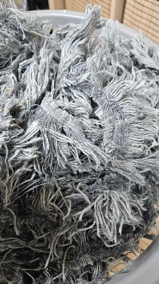 FOGGY MINT - bulk textile selvedge for rug weaving and art yarn - 5 POUNDS