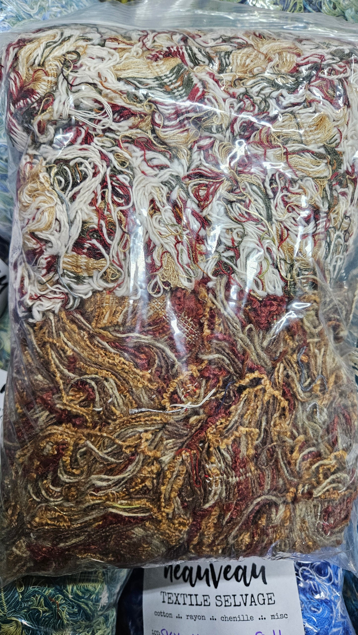 RED EARTH - textile selvedge for rug and art weaving and art yarn - RED001 (1 lb)