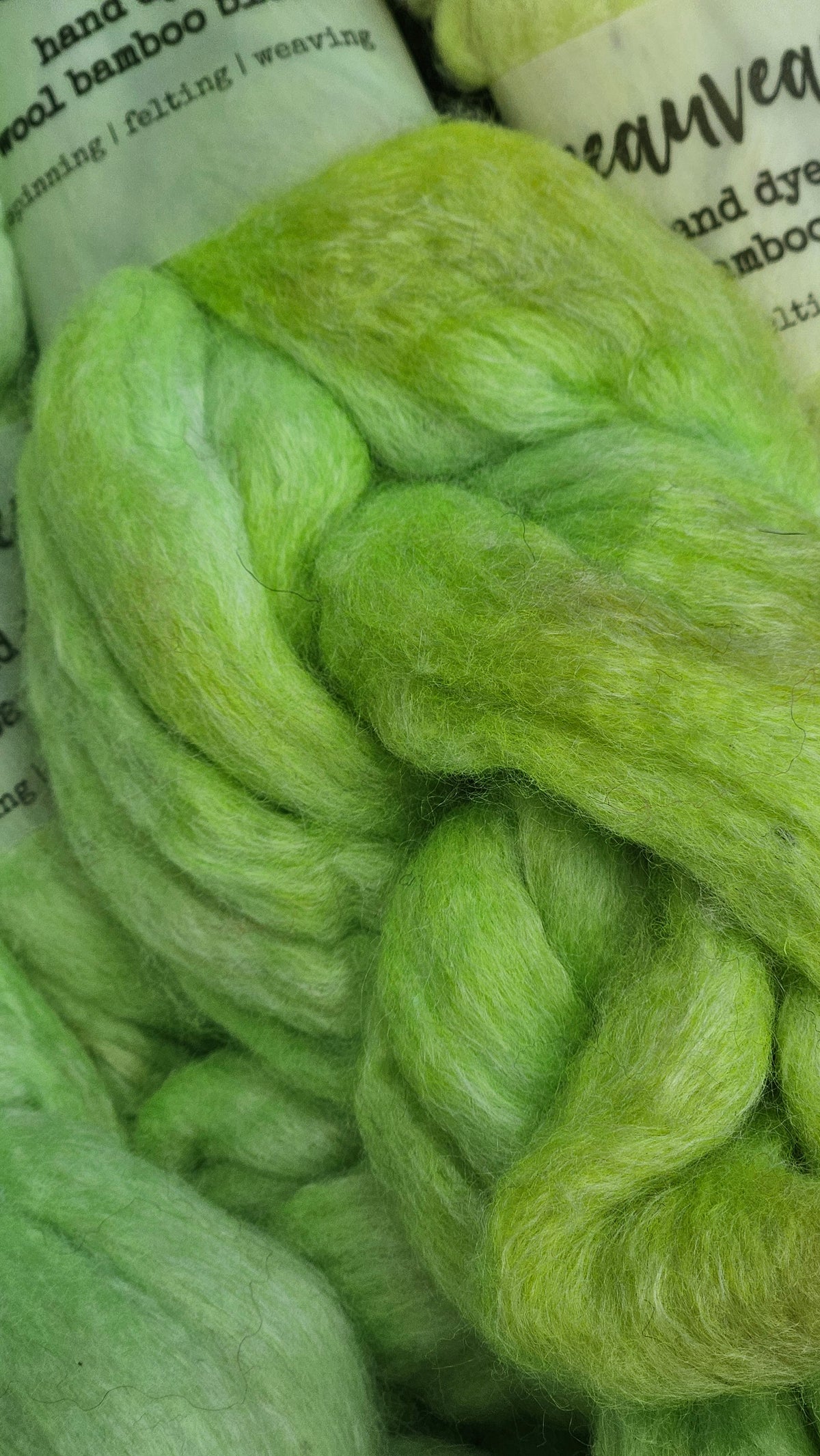 Honeydew Pearl - wool bamboo roving for felting and blending - 2 ounces | 57 grams