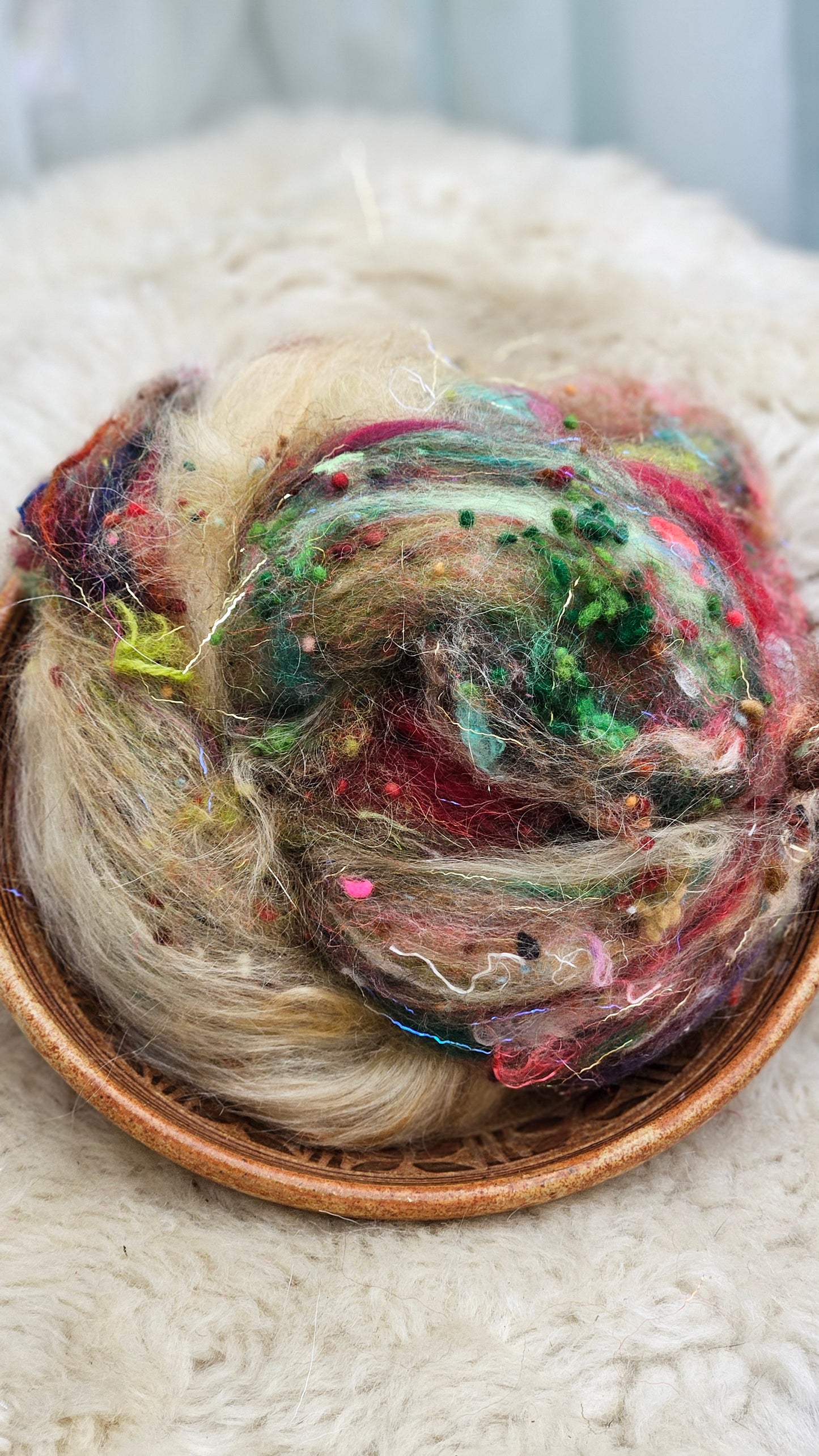 Luxe Layered Textured Art Batt - 038 - 2 ounces | 57 grams