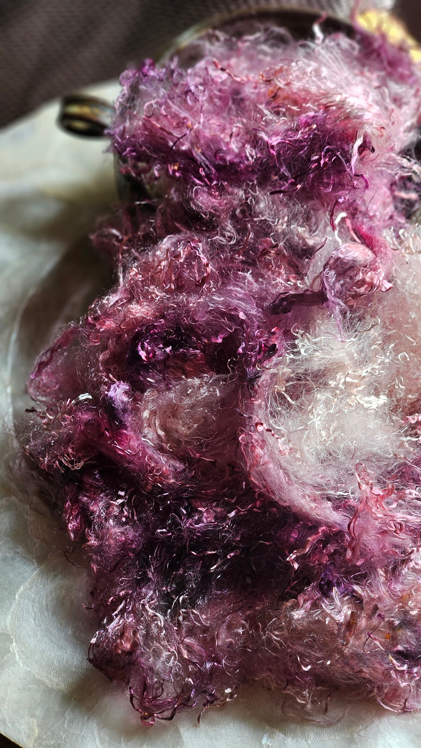 EUDIALYTE - hand-dyed eucalyptus crimp faux-silk for art yarn embellishing, fiber blending, felting, and papermaking - 2 oz | 57 g