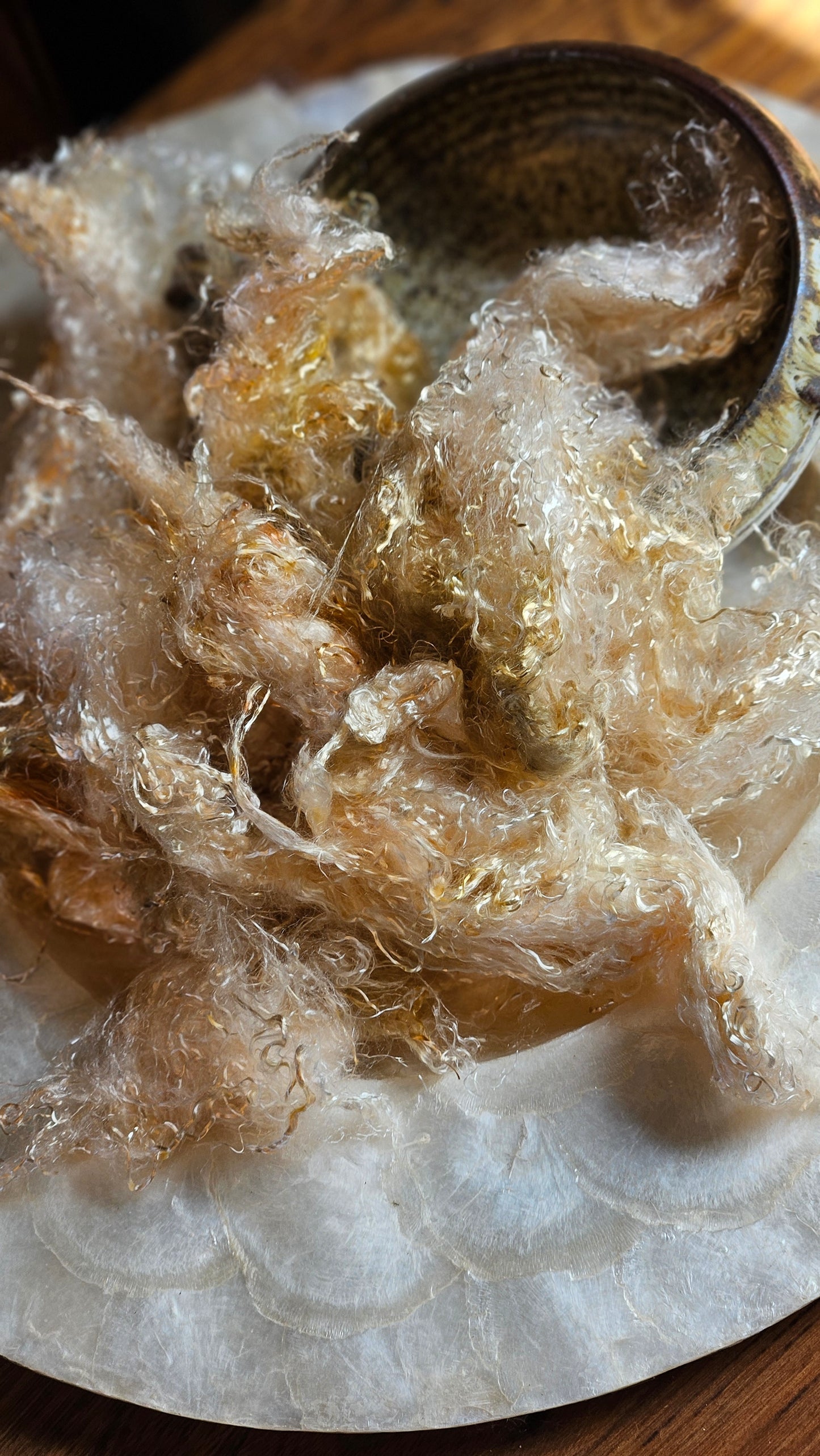 PHOSGENITE - hand-dyed eucalyptus crimp faux-silk for art yarn embellishing, fiber blending, felting, and papermaking - 2 oz | 57 g