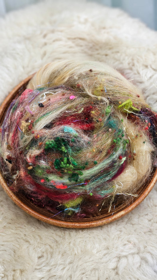 Luxe Layered Textured Art Batt - 038 - 2 ounces | 57 grams