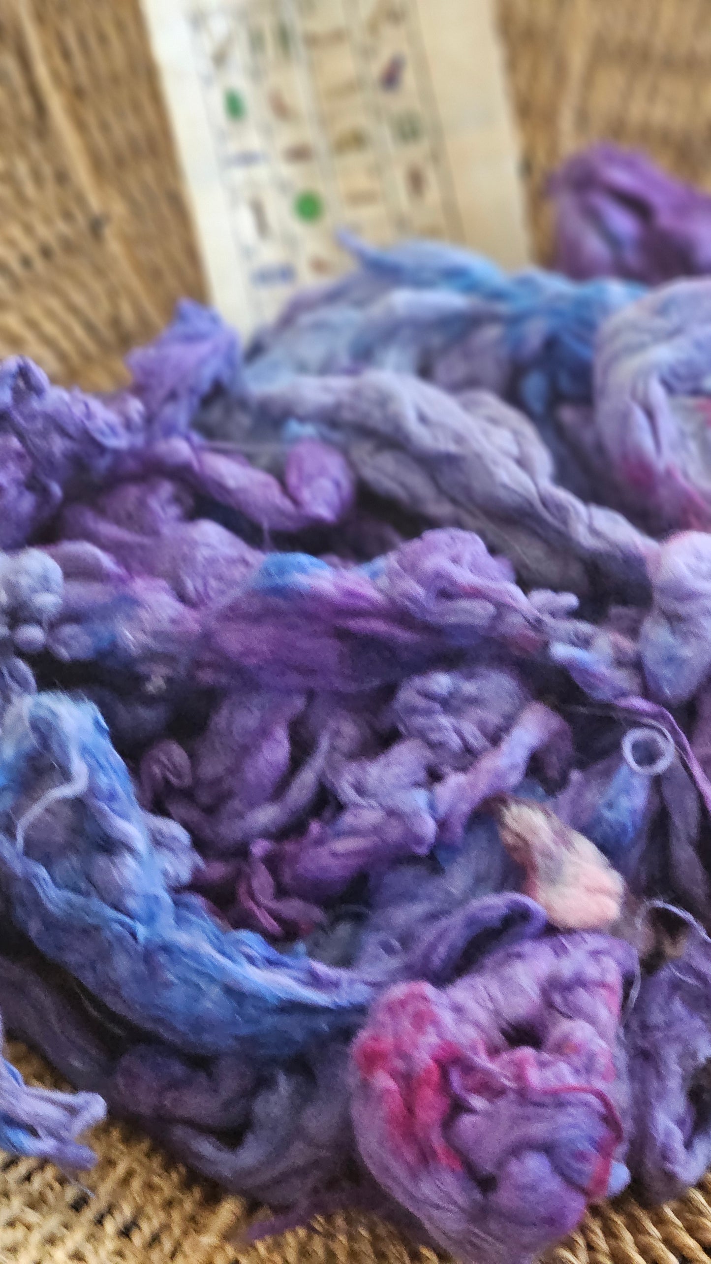 MEMPHIS Hand-Dyed Organic Extra Fine Cotton Noil for fiber art, texture blending, and papermaking - 1 ounce | 28 grams