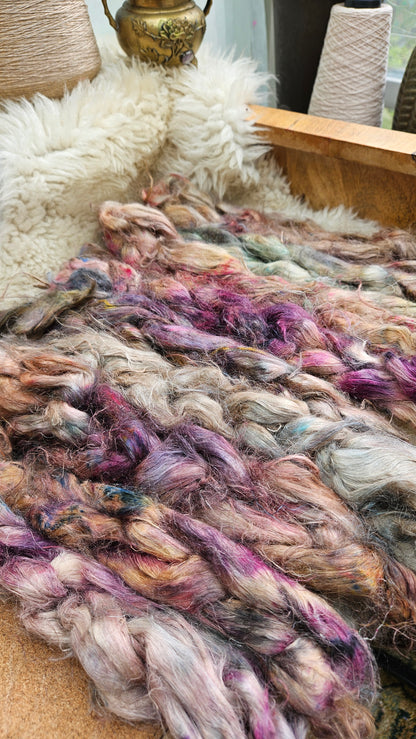LIONHEART - rare hand-dyed hemp top for carding into art batts - 2 ounces | 57 grams