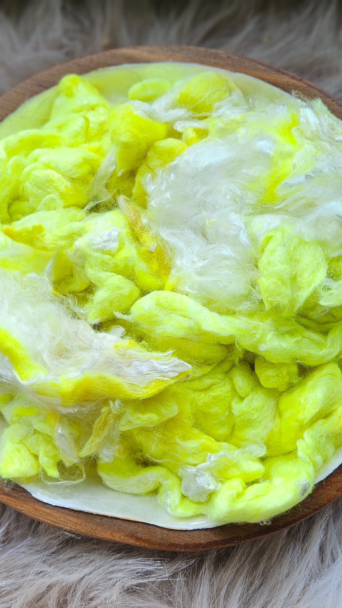 Lemon Merengue - hand-dyed fine wool and silky bamboo mill ends - 5 oz |  142 g