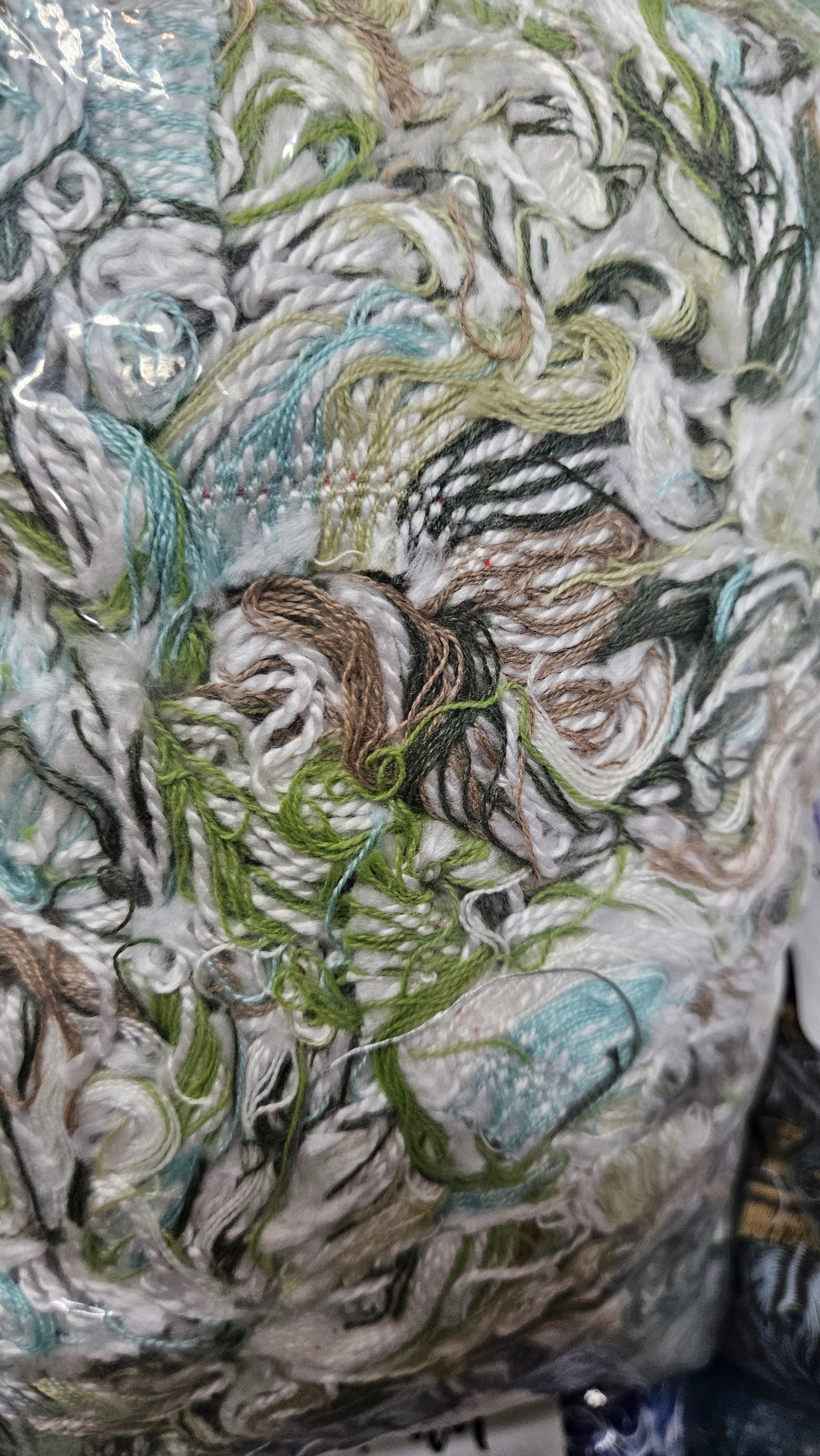 GREEN GRASS - textile selvedge for rug and art weaving and art yarn - GREEN011 (1 lb)