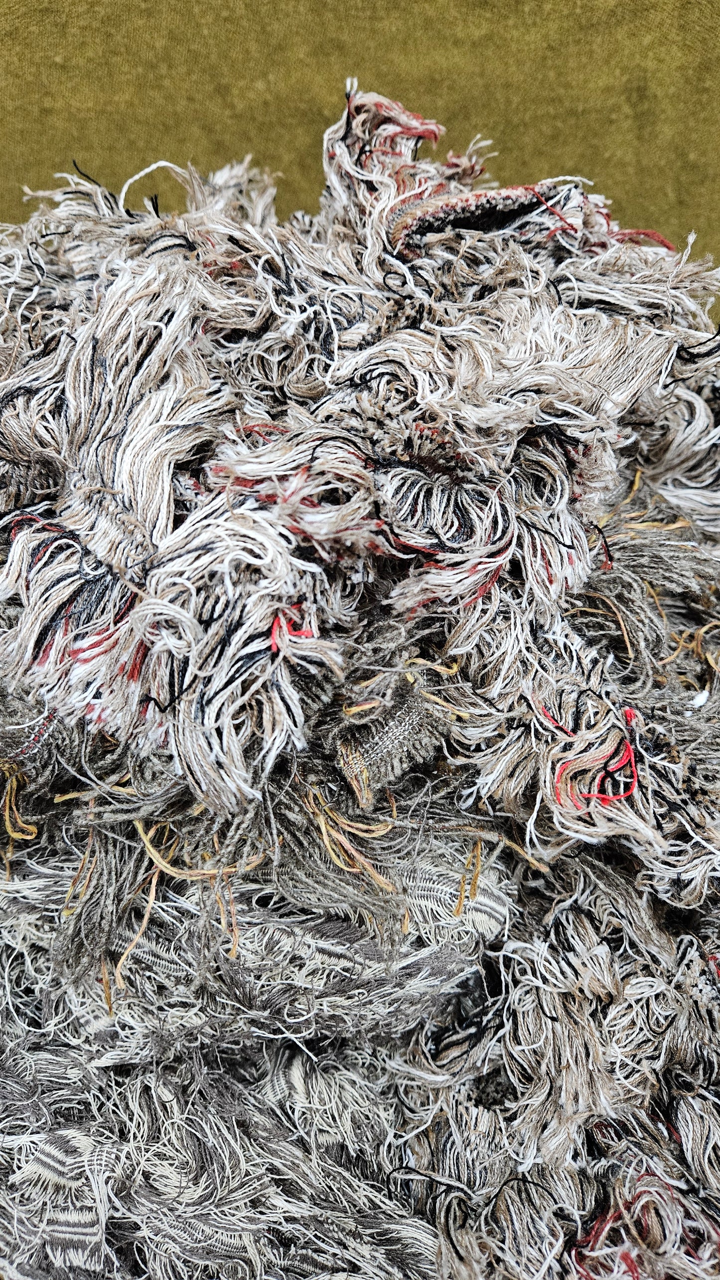 SAND AND SKY - shaggy fringe ribbon for tapestry weaving and fiber art - 4.5 POUNDS