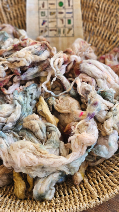 NEFERTARI - organic cotton noil for blending & spinning - 1 ounce | 28 grams