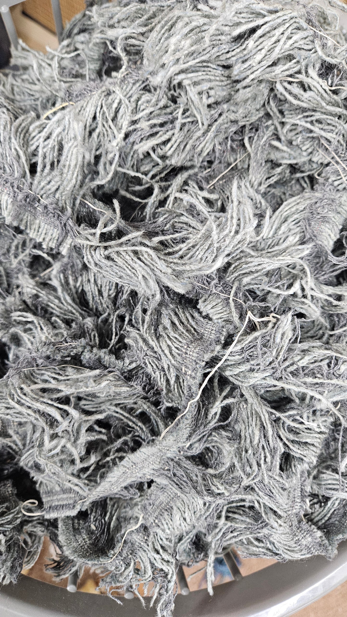 FOGGY MINT - bulk textile selvedge for rug weaving and art yarn - 5 POUNDS