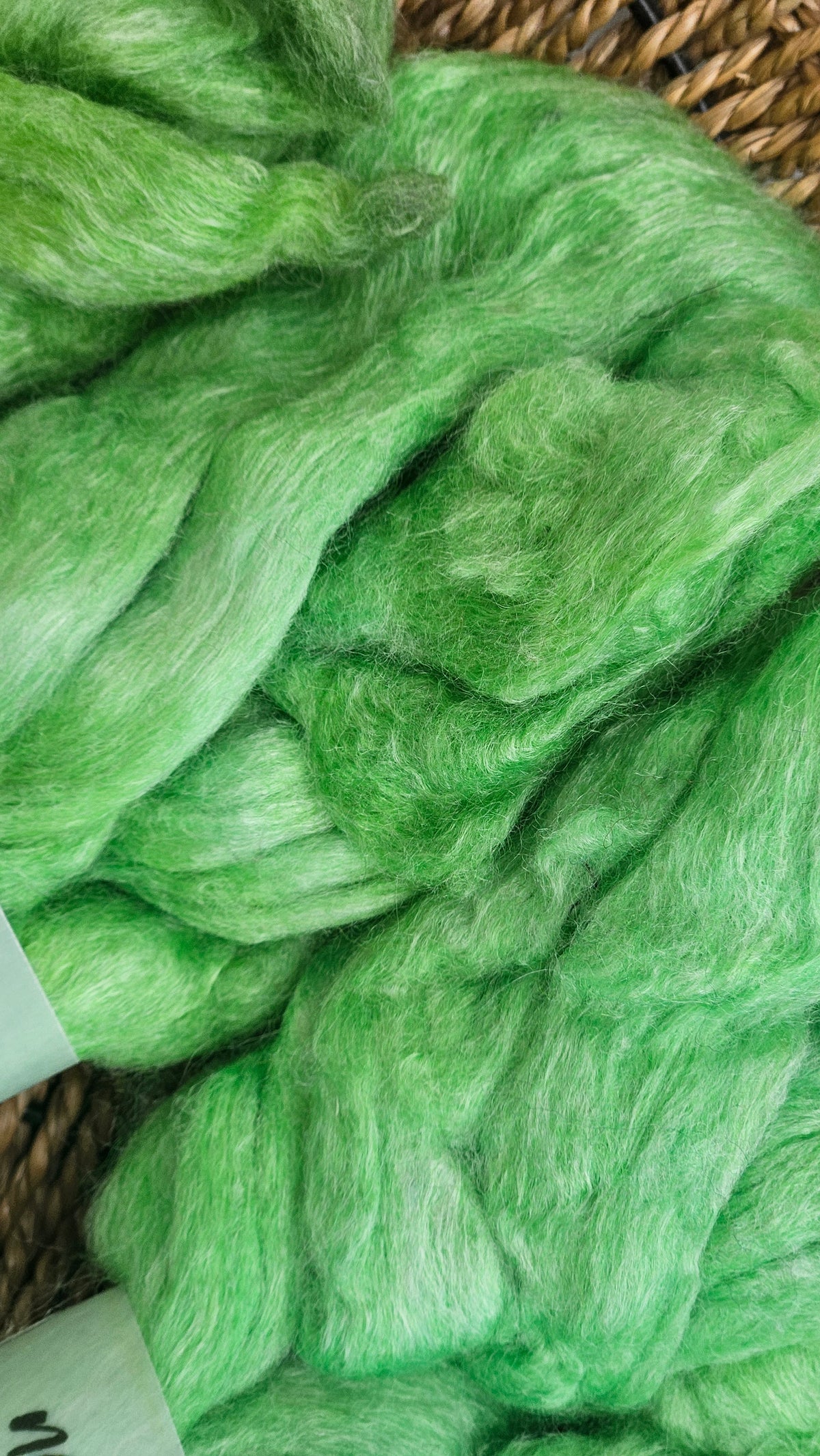 Lime Pearl - wool bamboo roving for felting and blending - 2 ounces | 57 grams