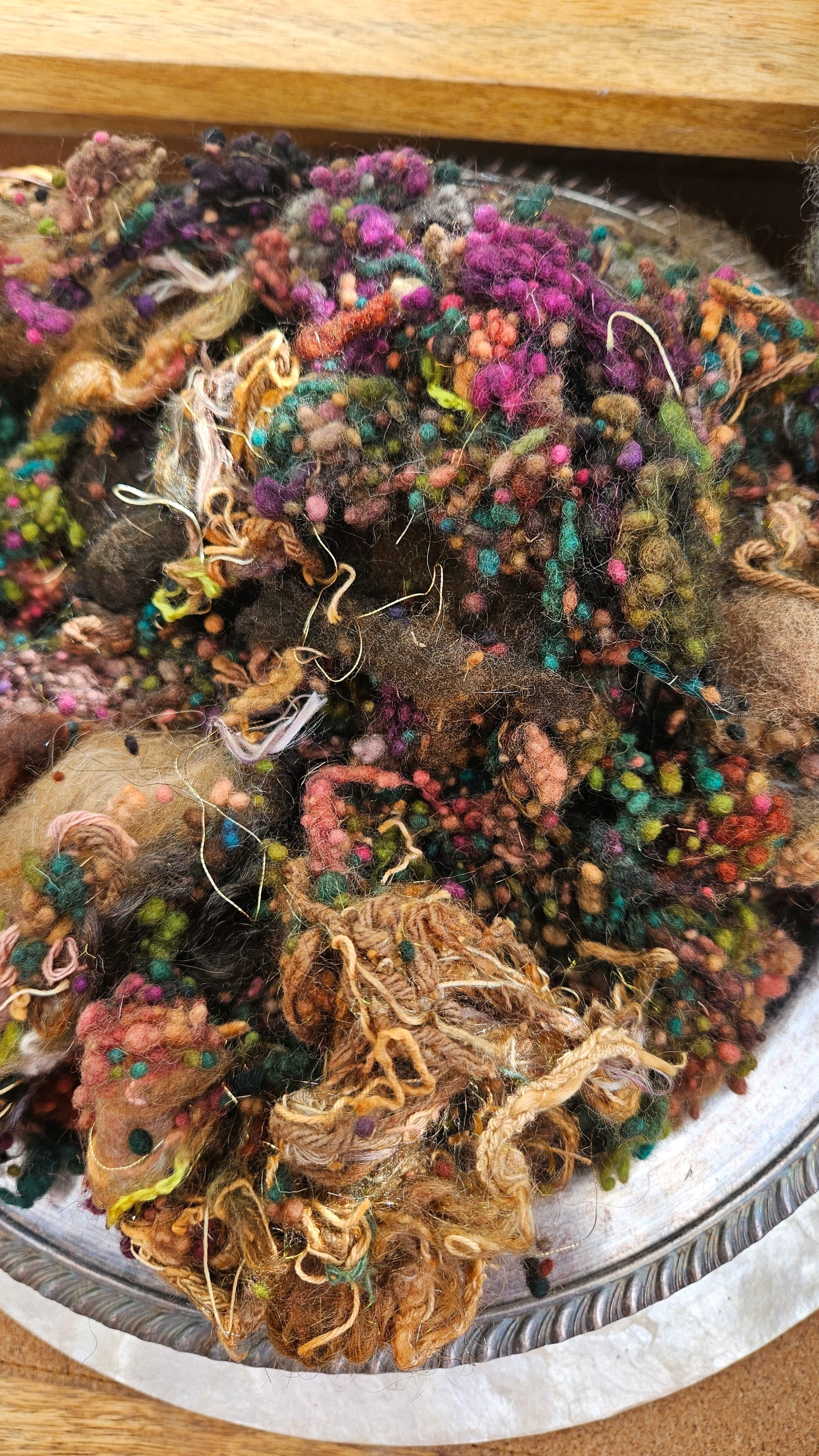 MARSHLANDS - Hand-Dyed Texture Blend for art yarn embellishing, texture blending, felting, mixed media, and fiber art - 4 ounces | 114 grams