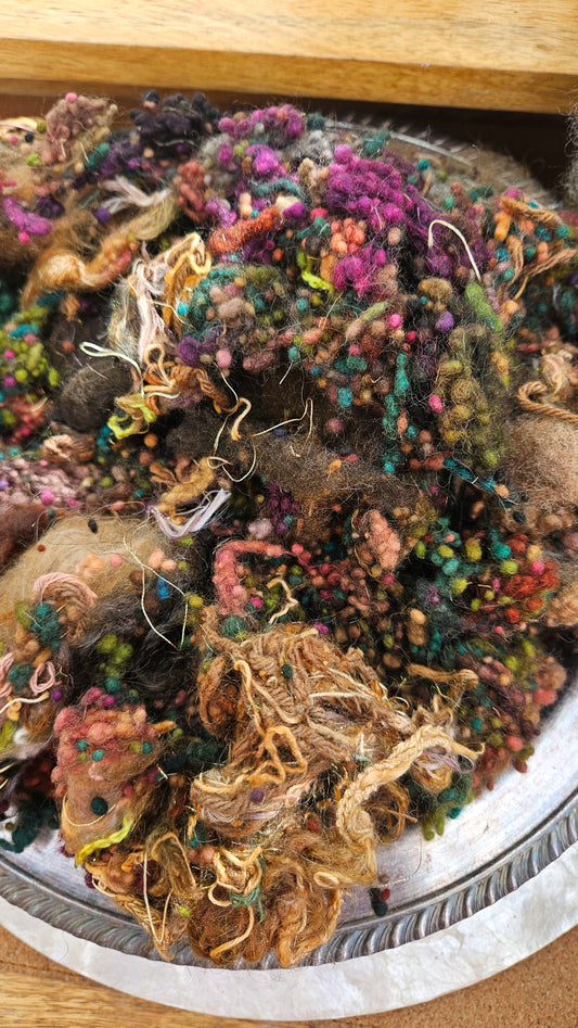 MARSHLANDS - Hand-Dyed Texture Blend for art yarn embellishing, texture blending, felting, mixed media, and fiber art - 4 ounces | 114 grams