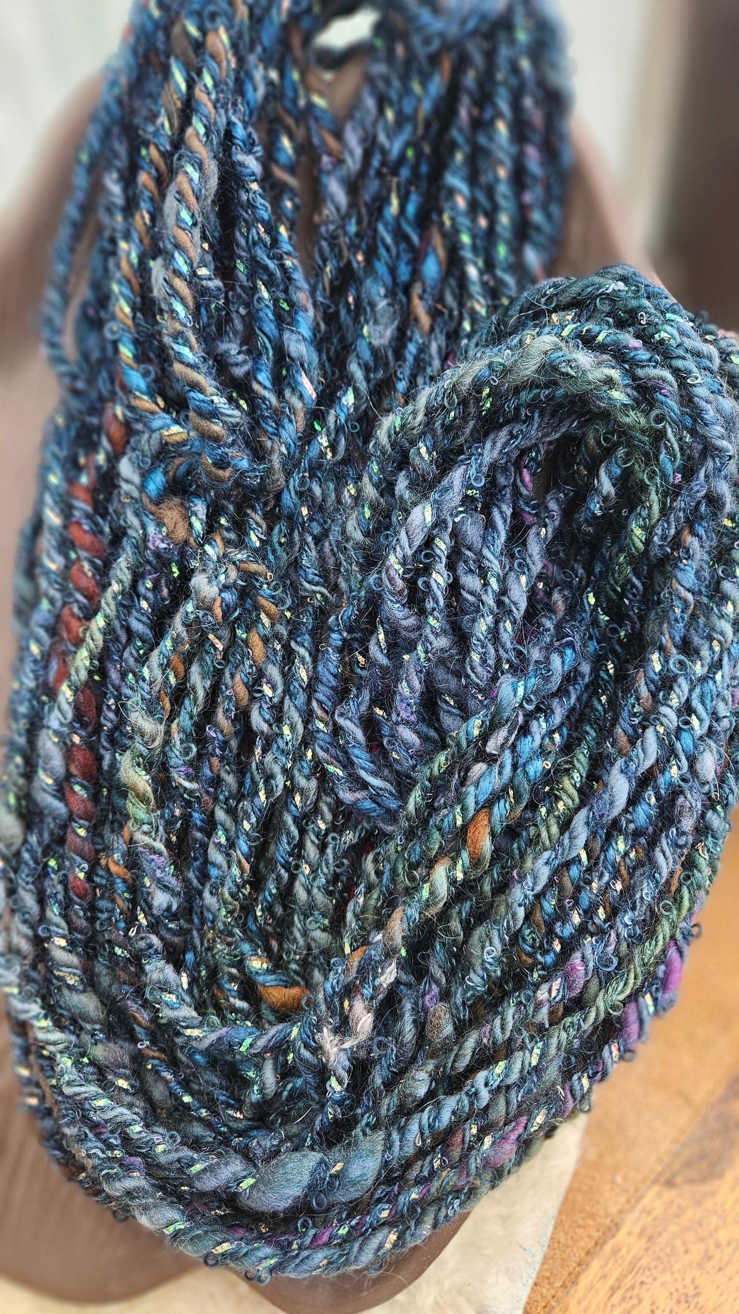 MEADOWLIGHT - Bulky Handspun Art Yarn XL Skein - 40 yards | 5.2 ounces | 147 grams