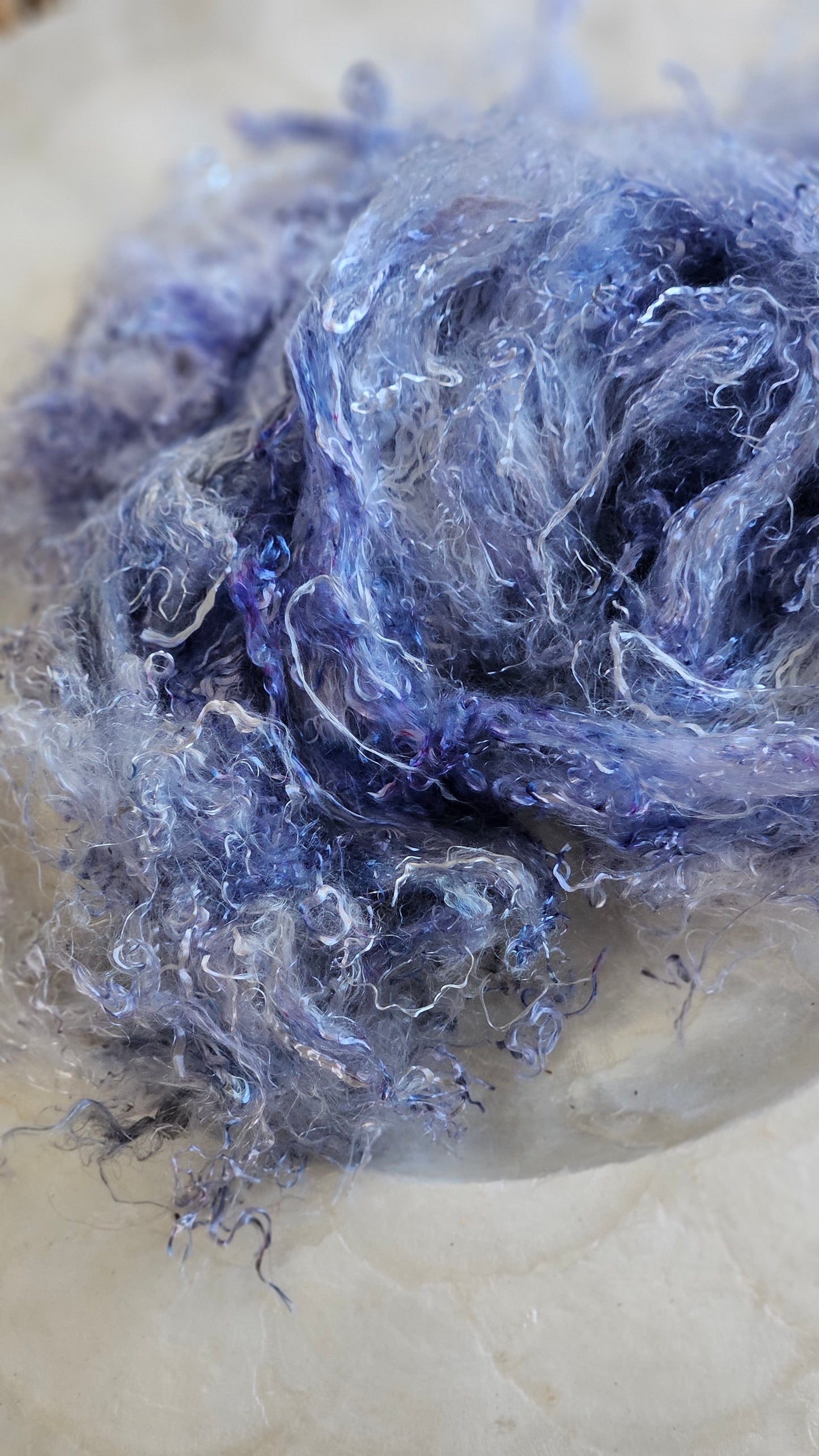 DOLOSTONE - hand-dyed eucalyptus crimp faux-silk for art yarn embellishing, fiber blending, felting, and papermaking - 2 oz | 57 g