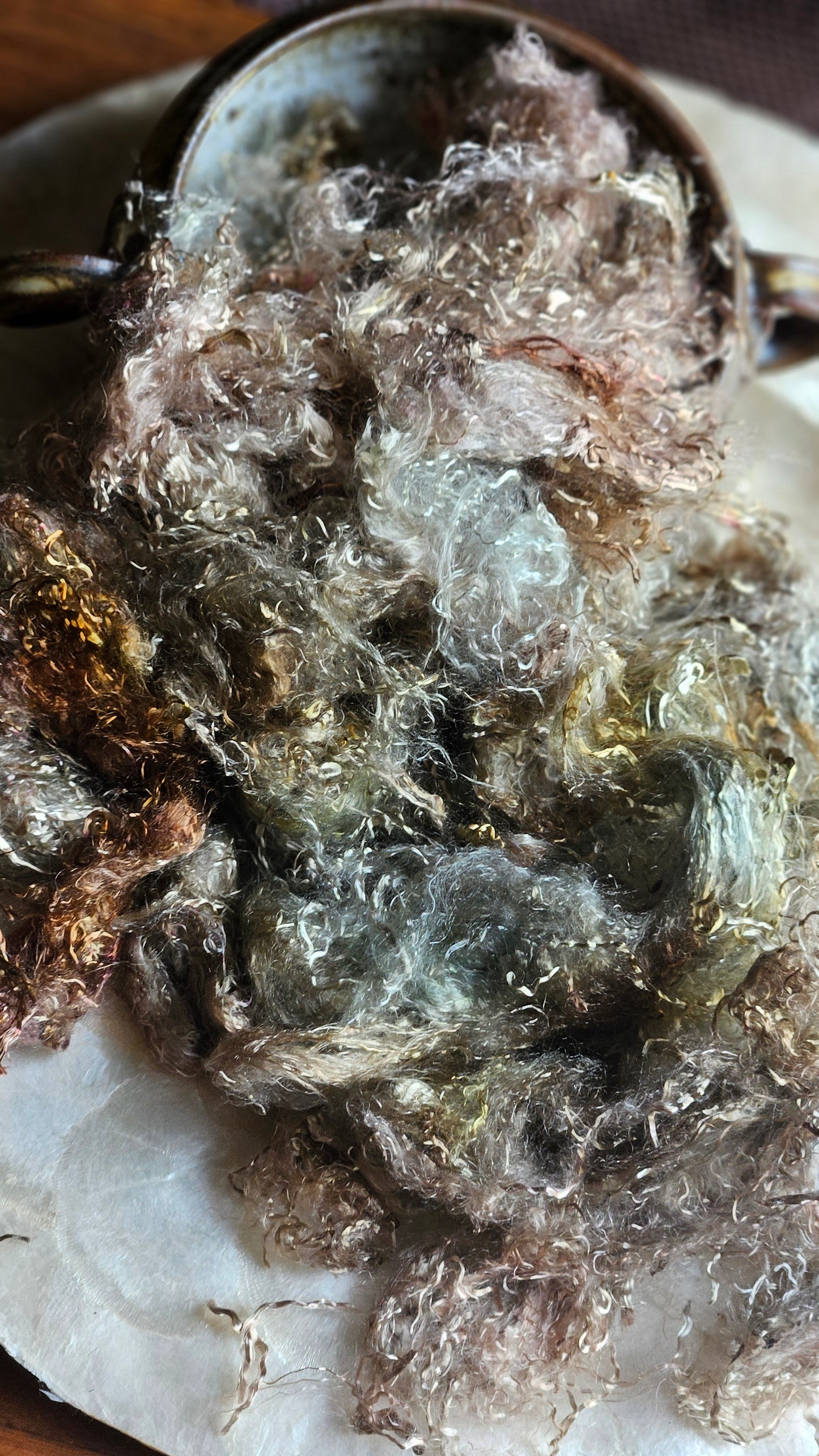 APOPHYLLITE - hand-dyed eucalyptus crimp faux-silk for art yarn embellishing, fiber blending, felting, and papermaking - 2 oz | 57 g