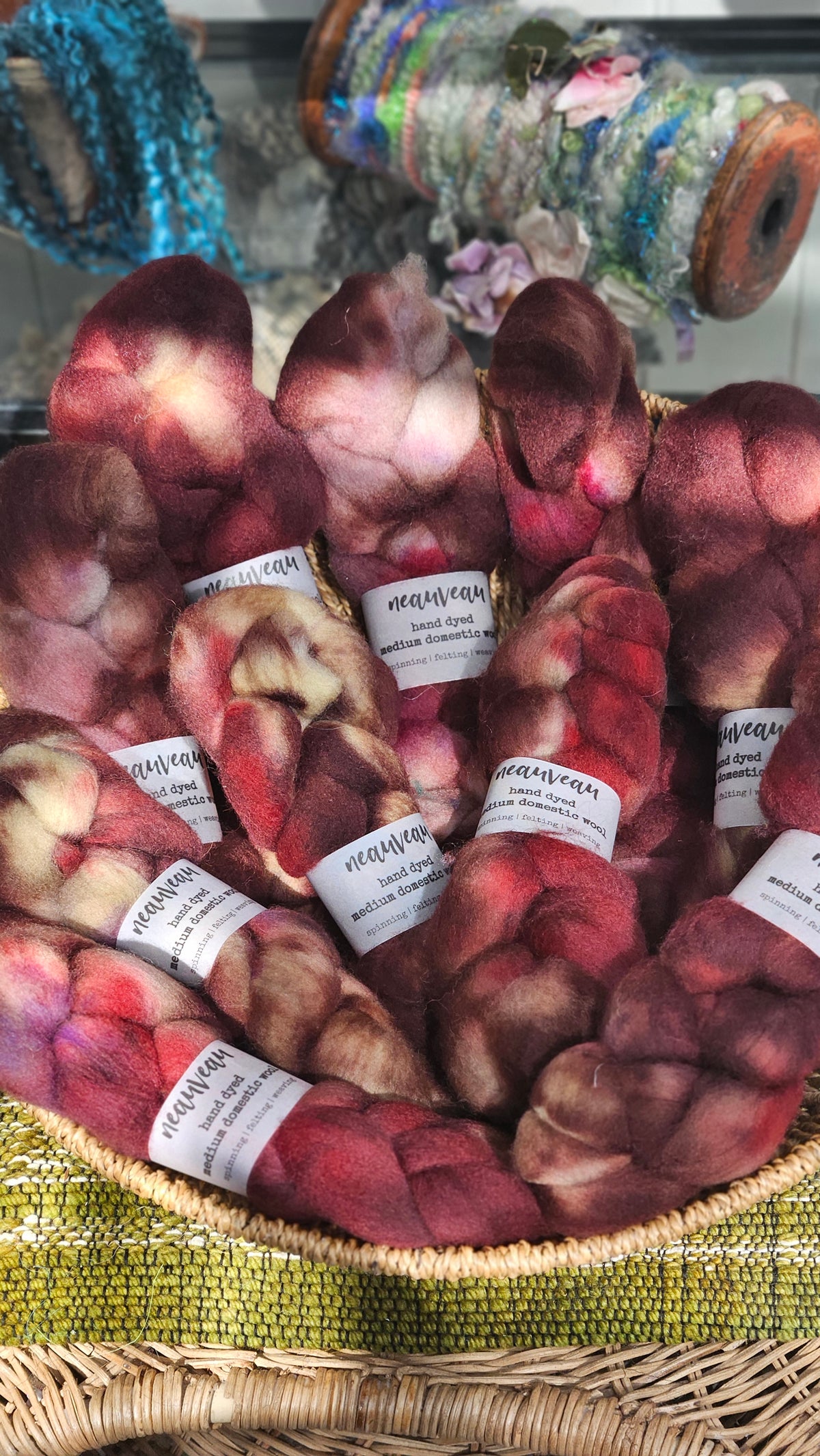 Weaver Bird - hand dyed domestic wool roving for felting and blending - 2 ounces | 57 grams