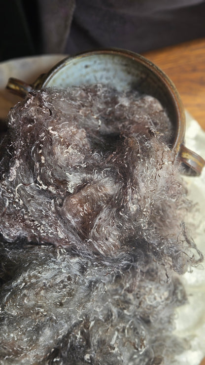 HEMATITE - eucalyptus crimp fiber for spinning, blending & felting - 2 oz | 57 g