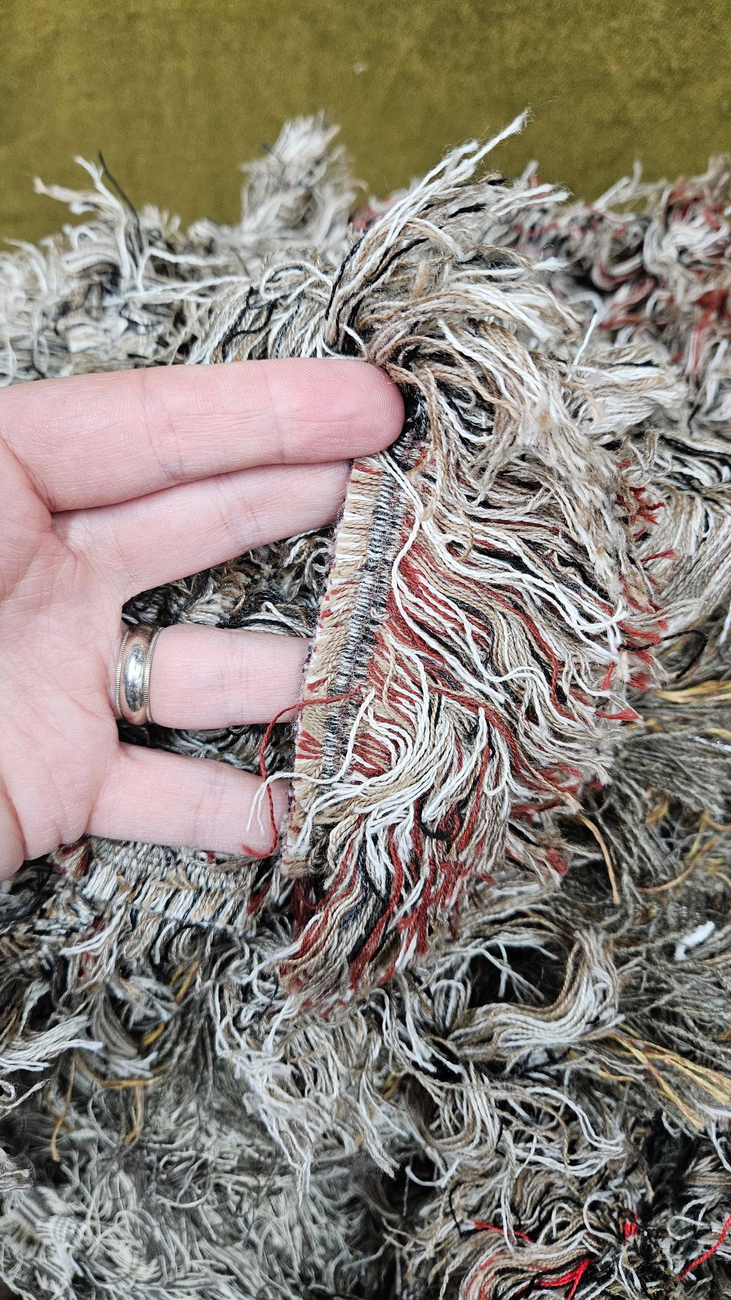 SAND AND SKY - shaggy fringe ribbon for tapestry weaving and fiber art - 4.5 POUNDS