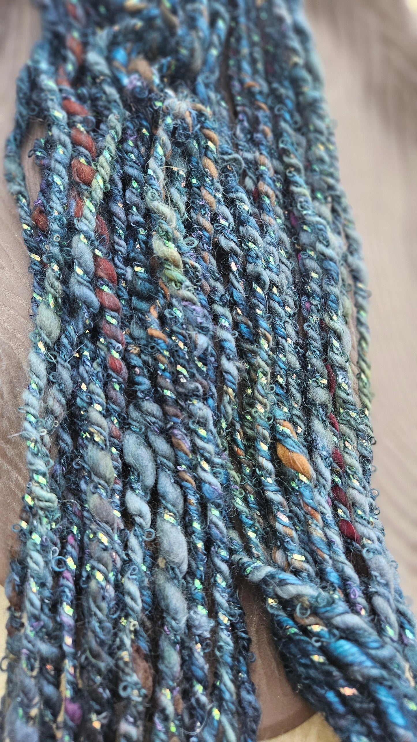 MEADOWLIGHT - Bulky Handspun Art Yarn XL Skein - 40 yards | 5.2 ounces | 147 grams