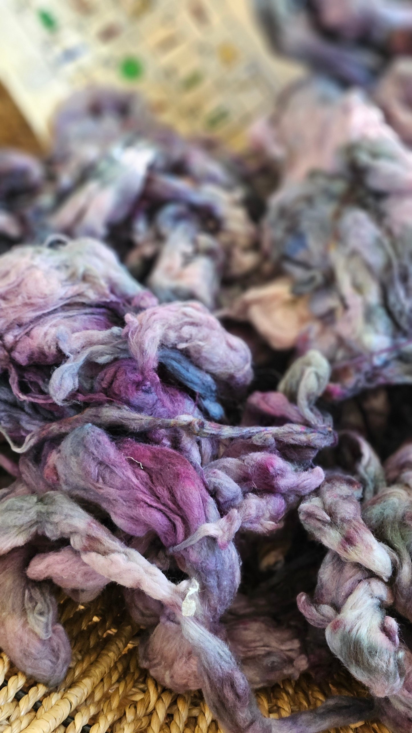 LUXOR Hand-Dyed Organic Extra Fine Cotton Noil for fiber art, texture blending, and papermaking - 1 ounce | 28 grams